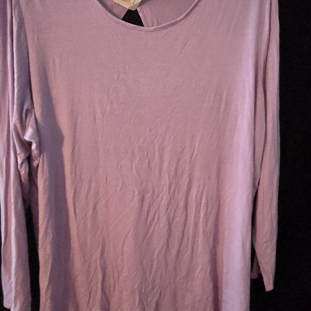 Rhonda Shear Lavender Long Sleeve Top